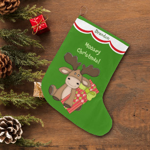 Calcetín Navideño Grande Navidad Personalizada de Moosey Lindo