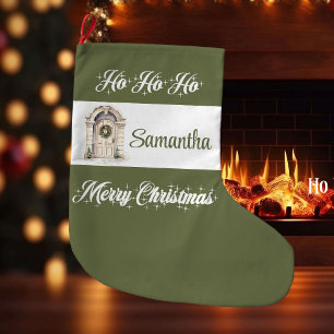 Calcetín Navideño Grande Navidad personalizada suave y acogedora en tonos p