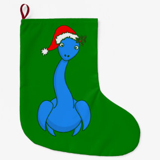 Calcetín Navideño Grande navidad santa claus Monstruo del lago Ness nessie