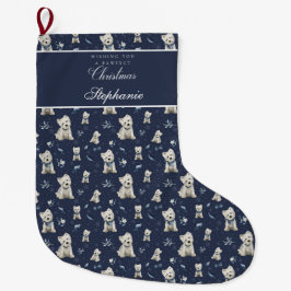 Calcetín Navideño Grande Navidad Westie Blanca
