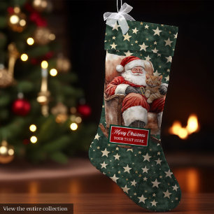 Calcetín Navideño Grande Navidades abastecedores para los amantes del gato