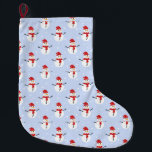 Calcetín Navideño Grande Navidades adorables Festividades de Patrones de Sn<br><div class="desc">¡Difundan la alegría de las vacaciones con nuestra colección de Patrones de Nieve Navidades Cutos! Estos encantadores diseños cuentan con encantadores hombres de nieve en ambientes festivos, perfectos para añadir un toque de magia de invierno a sus celebraciones navideñas. Comprar ahora regalos y decoración únicos y reconfortantes para los Navidades....</div>