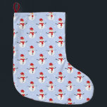 Calcetín Navideño Grande Navidades adorables Festividades de Patrones de Sn<br><div class="desc">¡Difundan la alegría de las vacaciones con nuestra colección de Patrones de Nieve Navidades Cutos! Estos encantadores diseños cuentan con encantadores hombres de nieve en ambientes festivos, perfectos para añadir un toque de magia de invierno a sus celebraciones navideñas. Comprar ahora regalos y decoración únicos y reconfortantes para los Navidades....</div>
