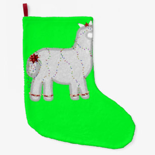 Calcetín Navideño Grande Navidades adoran la Alpaca Feliz Navidad