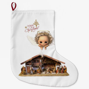 Calcetín Navideño Grande Navidades Alzándose, Jesús Cristo