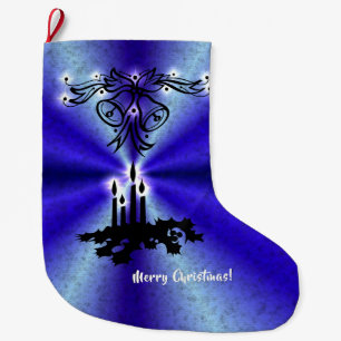 Calcetín Navideño Grande Navidades Artdeco sobre el arcoiris verde azul