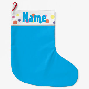 Calcetín Navideño Grande Navidades azules personalizados niños en existenci