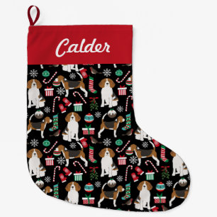 Calcetín Navideño Grande Navidades Beagle aleteando