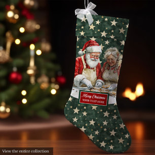 Calcetín Navideño Grande Navidades caprichosos de Santa Claus reaccionan a 