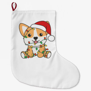 Calcetín Navideño Grande Navidades Corgi Animales De Invierno Perro