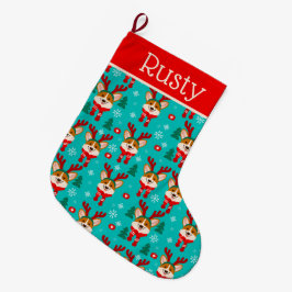 Calcetín Navideño Grande Navidades Corgi Dog Stocking
