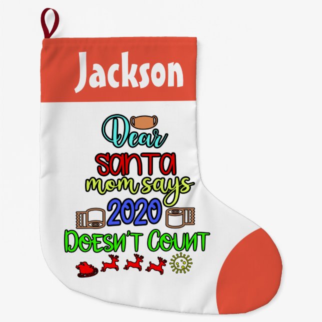 Calcetín Navideño Grande Navidades COVID Existencias - Cuarentena Pandémica (Anverso)