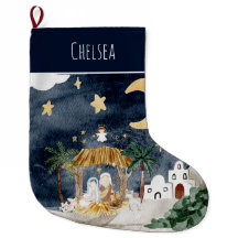 Navidades cristianos acuarela natividad roja