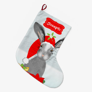 Calcetín Navideño Grande Navidades cutáneos y conejo conejo conejo conejo 