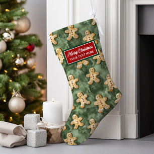 Calcetín Navideño Grande Navidades de acuarela de época que se paralizan