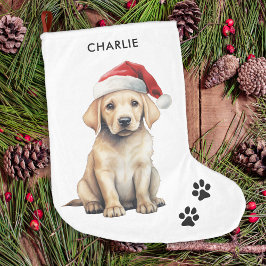 Calcetín Navideño Grande Navidades de amantes de los perros personalizados