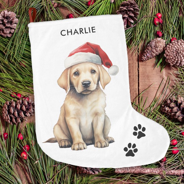 Calcetín Navideño Grande Navidades de amantes de los perros personalizados  (Subido por el creador)