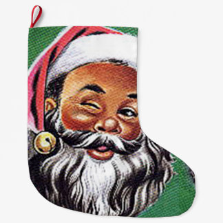Calcetín Navideño Grande Navidades de Black Santa Claus de Estados Unidos