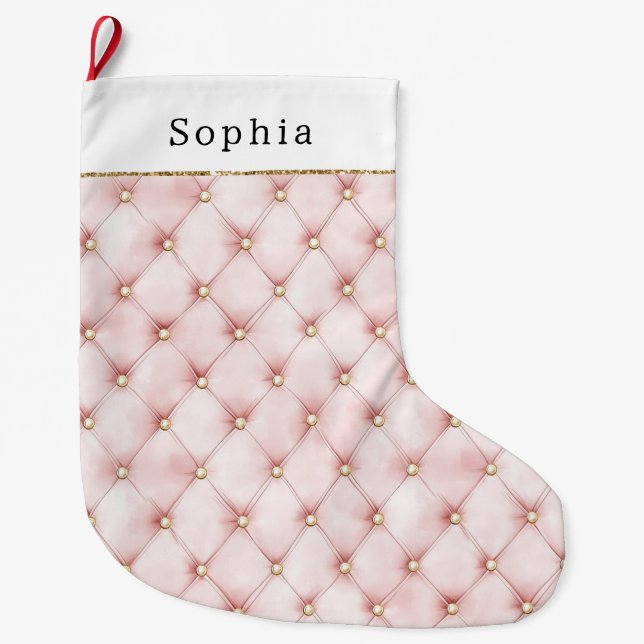 Calcetín Navideño Grande Navidades de bonito Rubor Gold Tufts (Anverso)