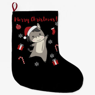 Calcetín Navideño Grande Navidades de burro machacan animales de invierno