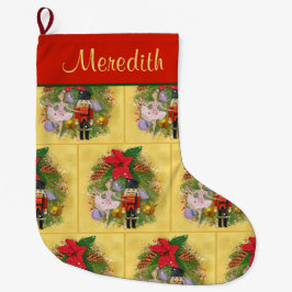 Calcetín Navideño Grande Navidades de caña de azúcar de soldador de nueces