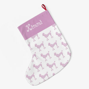 Calcetín Navideño Grande Navidades de canapé rosado Nombre Cute