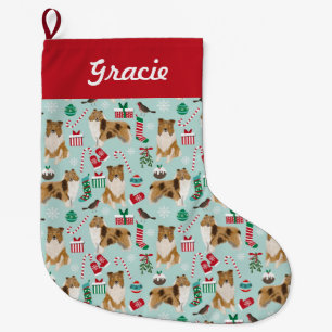 Calcetín Navideño Grande Navidades de Collie toscos
