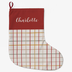 Calcetín Navideño Grande Navidades de color modernos Nombre personalizado d