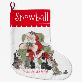 Calcetín Navideño Grande Navidades de conejo conejo conejo Santa Mascota pe