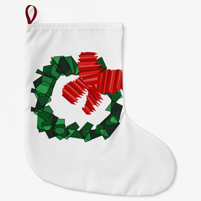 Calcetín Navideño Grande Navidades de coraje abstracto (Anverso)