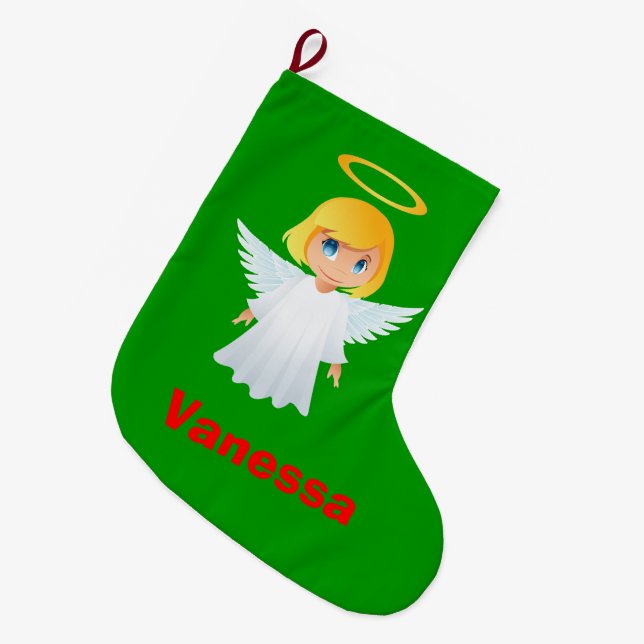 Calcetín Navideño Grande Navidades de Cute Angel Kids (Frente (Colgado))