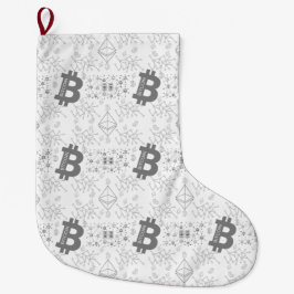 Calcetín Navideño Grande Navidades de diseño de bitcoin