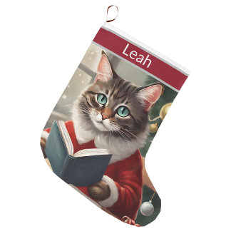 Calcetín Navideño Grande Navidades de felino