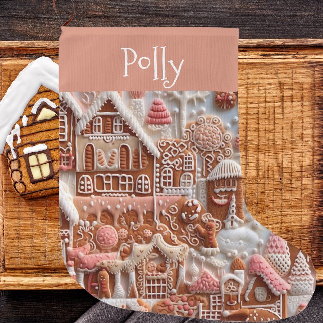Calcetín Navideño Grande Navidades de Gingerbread House (Subido por el creador)