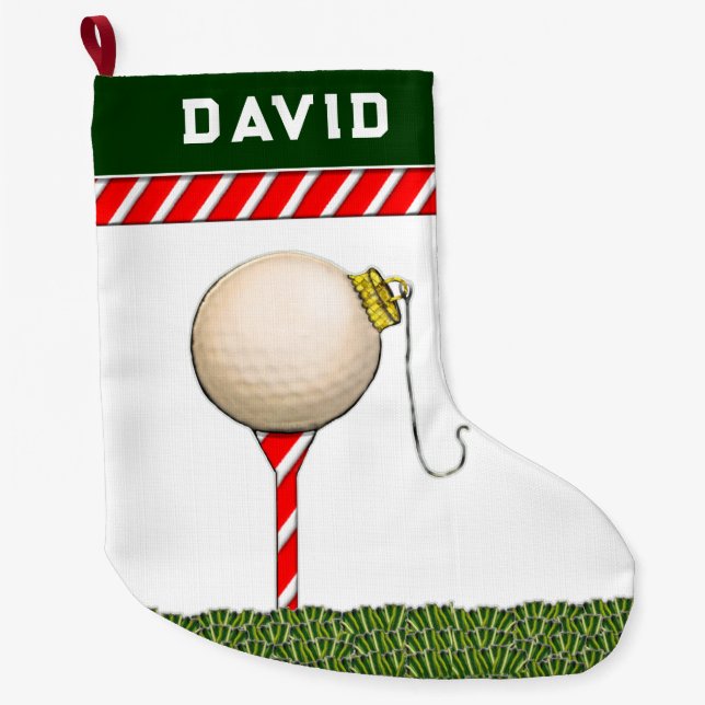 Calcetín Navideño Grande Navidades de golf (Anverso)