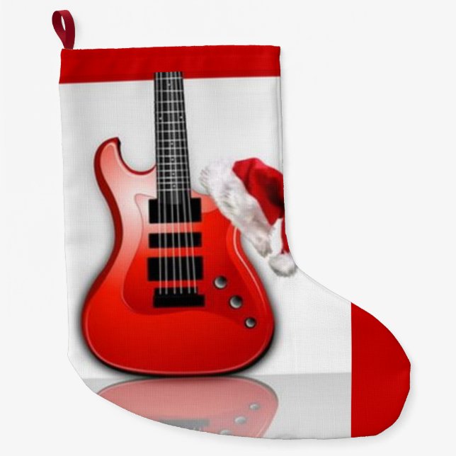 Calcetín Navideño Grande navidades de guitarra santas (Anverso)