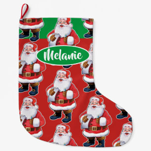 Calcetín Navideño Grande Navidades de Jolly Santa personalizado chicas