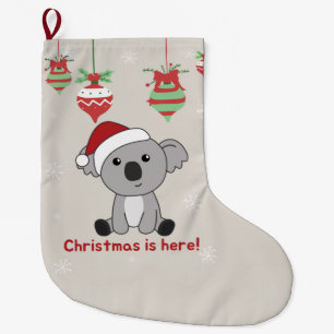 Calcetín Navideño Grande Navidades de Koala Nieve Animales De Invierno Koal
