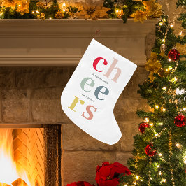 Calcetín Navideño Grande Navidades de la moderna y colorida vítores se leva