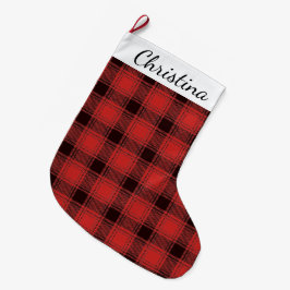 Calcetín Navideño Grande Navidades de los Lumberjack de Buffalo Plaid se le