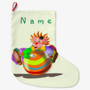 Calcetín Navideño Grande Navidades de nombres personalizados con payaso