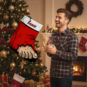 Calcetín Navideño Grande Navidades De Papás Graciosos Alzándose Los Toques
