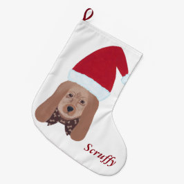 Calcetín Navideño Grande Navidades de perros de Santa Hound personalizados 