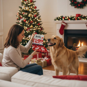 Calcetín Navideño Grande Navidades de perros personalizados Stocking Custom