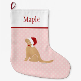 Calcetín Navideño Grande Navidades de perros rosados que se levantan