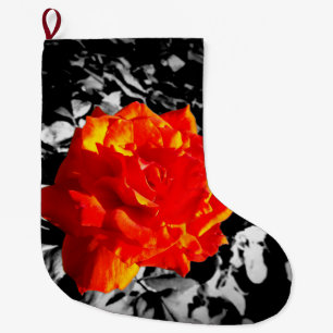 Calcetín Navideño Grande Navidades de Personalizado de rosa rojo parados