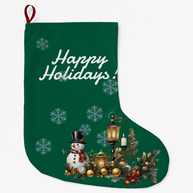 Calcetín Navideño Grande Navidades de pie (Anverso)