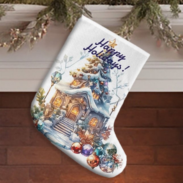 Calcetín Navideño Grande Navidades de pie (Subido por el creador)