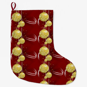 Calcetín Navideño Grande Navidades de pie, bolas de oro