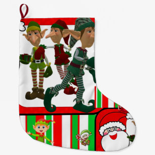 Calcetín Navideño Grande Navidades de pie, Elf
